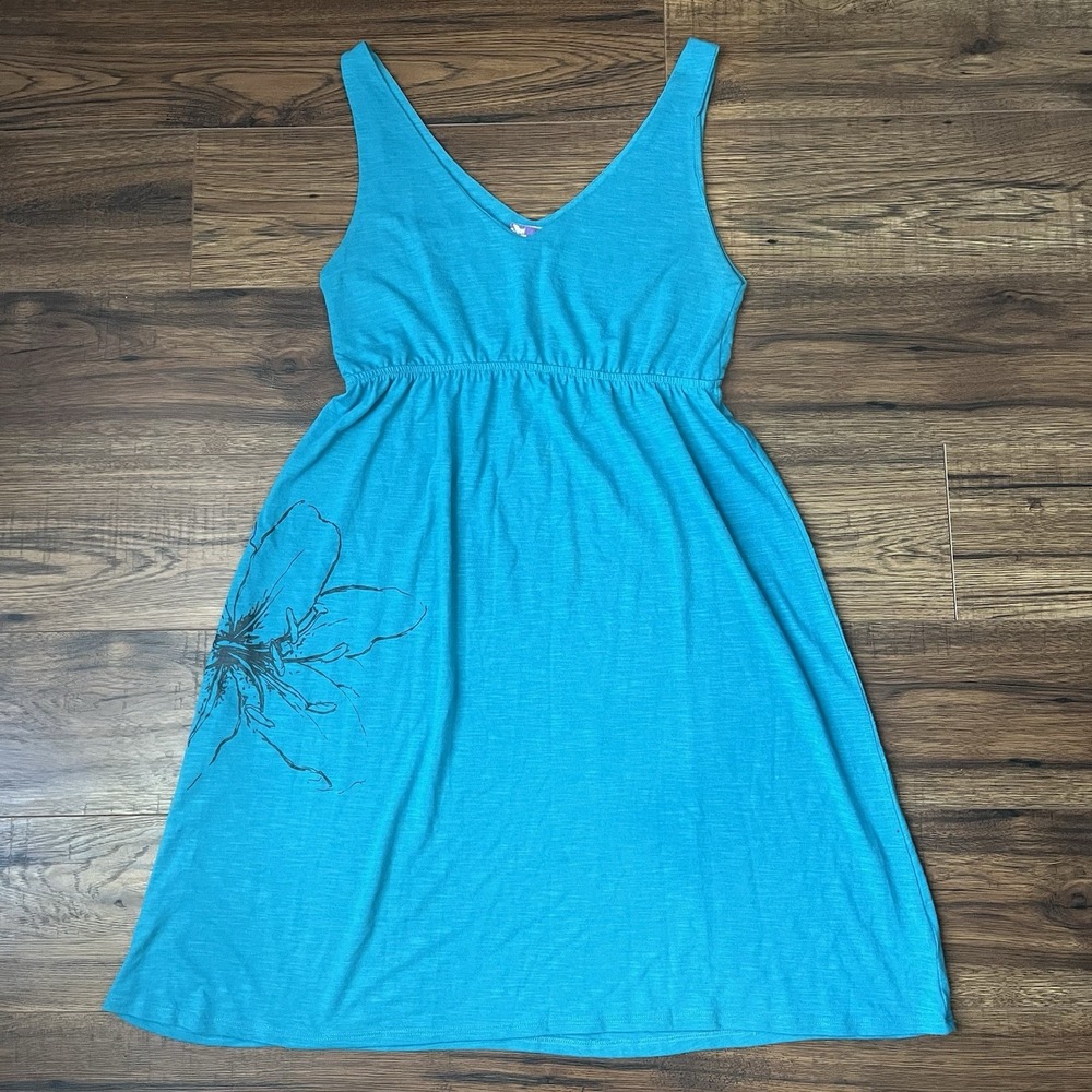 Womens Y2K Dress Large Blue Floral V Neck Fairy McBling Boho Summer Vacation